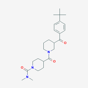 molecular formula C25H37N3O3 B4795697 4-{[3-(4-tert-butylbenzoyl)-1-piperidinyl]carbonyl}-N,N-dimethyl-1-piperidinecarboxamide 