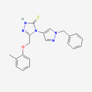 molecular formula C20H19N5OS B4795705 4-(1-benzyl-1H-pyrazol-4-yl)-5-[(2-methylphenoxy)methyl]-4H-1,2,4-triazole-3-thiol 