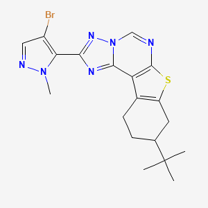 molecular formula C19H21BrN6S B4795706 2-(4-bromo-1-methyl-1H-pyrazol-5-yl)-9-tert-butyl-8,9,10,11-tetrahydro[1]benzothieno[3,2-e][1,2,4]triazolo[1,5-c]pyrimidine 