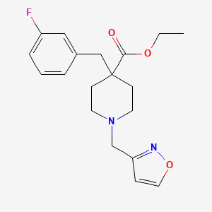 molecular formula C19H23FN2O3 B4795717 ethyl 4-(3-fluorobenzyl)-1-(3-isoxazolylmethyl)-4-piperidinecarboxylate 