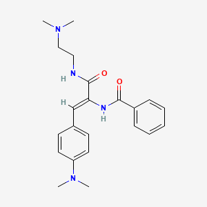 molecular formula C22H28N4O2 B4795757 N-{1-({[2-(dimethylamino)ethyl]amino}carbonyl)-2-[4-(dimethylamino)phenyl]vinyl}benzamide 