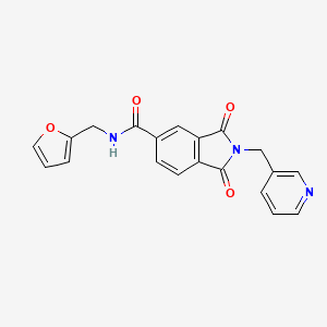 molecular formula C20H15N3O4 B4795767 N-(2-furylmethyl)-1,3-dioxo-2-(3-pyridinylmethyl)-5-isoindolinecarboxamide 