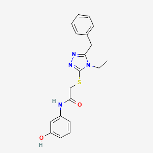 molecular formula C19H20N4O2S B4795783 2-[(5-benzyl-4-ethyl-4H-1,2,4-triazol-3-yl)thio]-N-(3-hydroxyphenyl)acetamide 