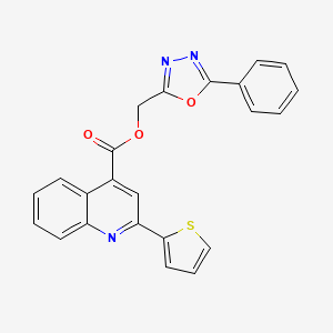 (5-phenyl-1,3,4-oxadiazol-2-yl)methyl 2-(2-thienyl)-4-quinolinecarboxylate