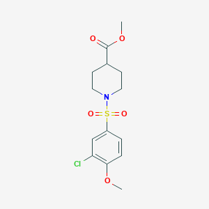 molecular formula C14H18ClNO5S B4795830 methyl 1-[(3-chloro-4-methoxyphenyl)sulfonyl]-4-piperidinecarboxylate 
