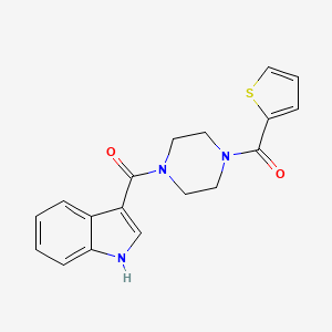 molecular formula C18H17N3O2S B4795846 3-{[4-(2-thienylcarbonyl)-1-piperazinyl]carbonyl}-1H-indole 
