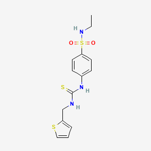 molecular formula C14H17N3O2S3 B4795858 N-ethyl-4-({[(2-thienylmethyl)amino]carbonothioyl}amino)benzenesulfonamide 