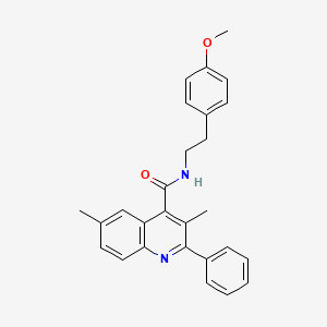 molecular formula C27H26N2O2 B4795866 N-[2-(4-methoxyphenyl)ethyl]-3,6-dimethyl-2-phenyl-4-quinolinecarboxamide 