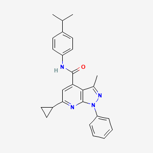 molecular formula C26H26N4O B4795871 6-cyclopropyl-N-(4-isopropylphenyl)-3-methyl-1-phenyl-1H-pyrazolo[3,4-b]pyridine-4-carboxamide 