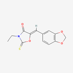 molecular formula C13H11NO4S B4795877 5-(1,3-benzodioxol-5-ylmethylene)-3-ethyl-2-thioxo-1,3-oxazolidin-4-one 
