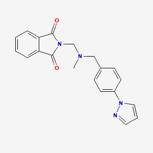 molecular formula C20H18N4O2 B4795883 2-({methyl[4-(1H-pyrazol-1-yl)benzyl]amino}methyl)-1H-isoindole-1,3(2H)-dione 