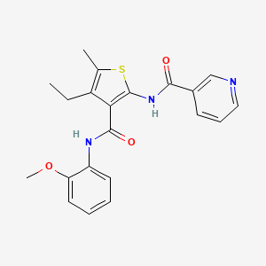 molecular formula C21H21N3O3S B4795890 N-(4-ethyl-3-{[(2-methoxyphenyl)amino]carbonyl}-5-methyl-2-thienyl)nicotinamide 