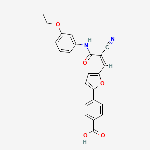 molecular formula C23H18N2O5 B4795908 4-(5-{2-cyano-3-[(3-ethoxyphenyl)amino]-3-oxo-1-propen-1-yl}-2-furyl)benzoic acid 