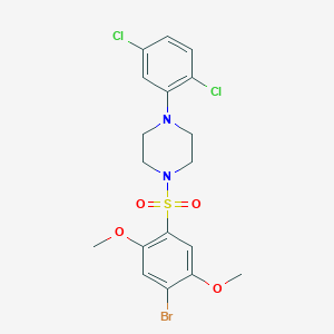 molecular formula C18H19BrCl2N2O4S B4795912 1-[(4-bromo-2,5-dimethoxyphenyl)sulfonyl]-4-(2,5-dichlorophenyl)piperazine 