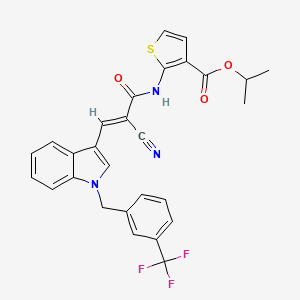 molecular formula C28H22F3N3O3S B4795913 isopropyl 2-[(2-cyano-3-{1-[3-(trifluoromethyl)benzyl]-1H-indol-3-yl}acryloyl)amino]-3-thiophenecarboxylate 