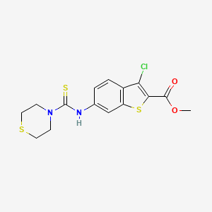molecular formula C15H15ClN2O2S3 B4795928 methyl 3-chloro-6-[(4-thiomorpholinylcarbonothioyl)amino]-1-benzothiophene-2-carboxylate 