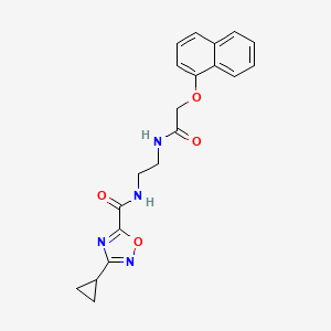 molecular formula C20H20N4O4 B4795948 3-cyclopropyl-N-(2-{[(1-naphthyloxy)acetyl]amino}ethyl)-1,2,4-oxadiazole-5-carboxamide 