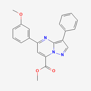 molecular formula C21H17N3O3 B4795957 methyl 5-(3-methoxyphenyl)-3-phenylpyrazolo[1,5-a]pyrimidine-7-carboxylate 