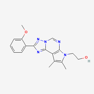 molecular formula C18H19N5O2 B4795969 2-[2-(2-methoxyphenyl)-8,9-dimethyl-7H-pyrrolo[3,2-e][1,2,4]triazolo[1,5-c]pyrimidin-7-yl]ethanol 