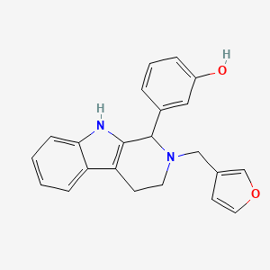 molecular formula C22H20N2O2 B4795985 3-[2-(3-furylmethyl)-2,3,4,9-tetrahydro-1H-beta-carbolin-1-yl]phenol 