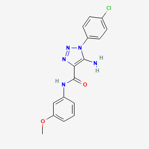 molecular formula C16H14ClN5O2 B4795993 5-amino-1-(4-chlorophenyl)-N-(3-methoxyphenyl)-1H-1,2,3-triazole-4-carboxamide 