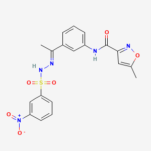 5-methyl-N-(3-{N-[(3-nitrophenyl)sulfonyl]ethanehydrazonoyl}phenyl)-3-isoxazolecarboxamide