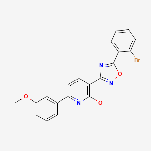 molecular formula C21H16BrN3O3 B4796022 3-[5-(2-bromophenyl)-1,2,4-oxadiazol-3-yl]-2-methoxy-6-(3-methoxyphenyl)pyridine 
