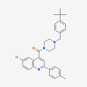 molecular formula C32H34BrN3O B4796025 6-bromo-4-{[4-(4-tert-butylbenzyl)-1-piperazinyl]carbonyl}-2-(4-methylphenyl)quinoline 
