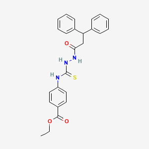 molecular formula C25H25N3O3S B4796026 ethyl 4-({[2-(3,3-diphenylpropanoyl)hydrazino]carbonothioyl}amino)benzoate 