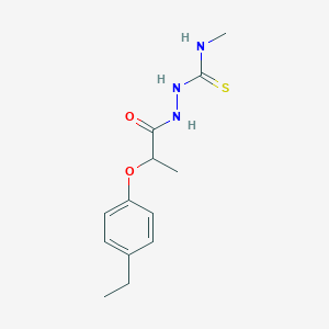 molecular formula C13H19N3O2S B4796033 2-[2-(4-ethylphenoxy)propanoyl]-N-methylhydrazinecarbothioamide 