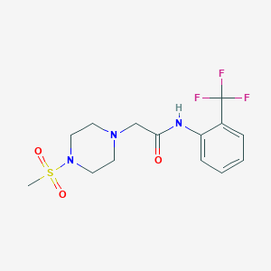 molecular formula C14H18F3N3O3S B4796054 2-[4-(methylsulfonyl)-1-piperazinyl]-N-[2-(trifluoromethyl)phenyl]acetamide 