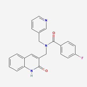 molecular formula C23H18FN3O2 B4796070 4-fluoro-N-[(2-hydroxy-3-quinolinyl)methyl]-N-(3-pyridinylmethyl)benzamide 