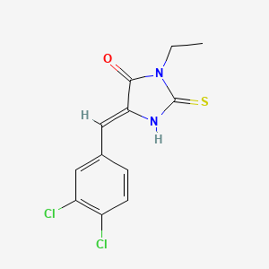 molecular formula C12H10Cl2N2OS B4796083 5-(3,4-dichlorobenzylidene)-3-ethyl-2-mercapto-3,5-dihydro-4H-imidazol-4-one 