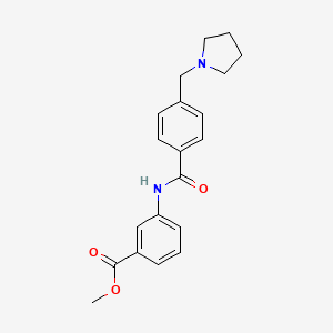 molecular formula C20H22N2O3 B4796086 methyl 3-{[4-(1-pyrrolidinylmethyl)benzoyl]amino}benzoate 