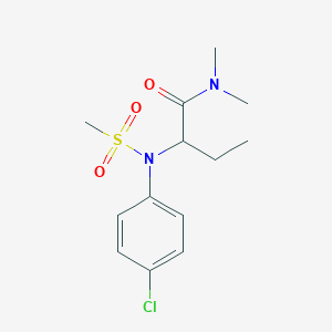 molecular formula C13H19ClN2O3S B4796094 2-[(4-chlorophenyl)(methylsulfonyl)amino]-N,N-dimethylbutanamide 