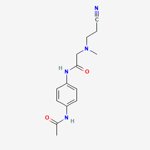 molecular formula C14H18N4O2 B4796106 N~1~-[4-(acetylamino)phenyl]-N~2~-(2-cyanoethyl)-N~2~-methylglycinamide 