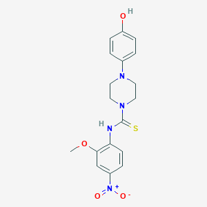 4-(4-hydroxyphenyl)-N-(2-methoxy-4-nitrophenyl)-1-piperazinecarbothioamide