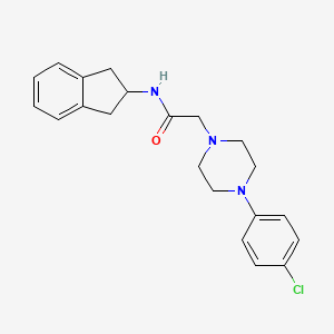 molecular formula C21H24ClN3O B4796137 2-[4-(4-chlorophenyl)-1-piperazinyl]-N-(2,3-dihydro-1H-inden-2-yl)acetamide 