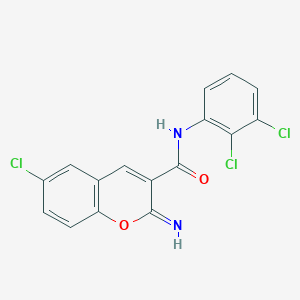 molecular formula C16H9Cl3N2O2 B4796145 6-chloro-N-(2,3-dichlorophenyl)-2-imino-2H-chromene-3-carboxamide 