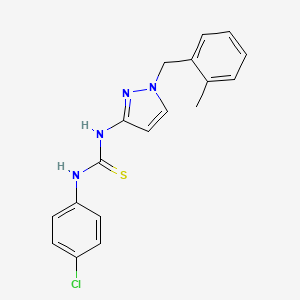 molecular formula C18H17ClN4S B4796167 N-(4-chlorophenyl)-N'-[1-(2-methylbenzyl)-1H-pyrazol-3-yl]thiourea 