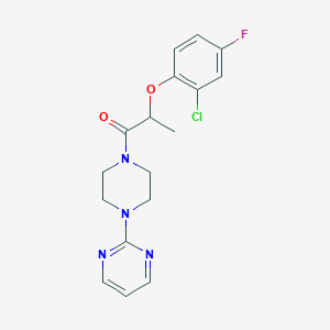 molecular formula C17H18ClFN4O2 B4796194 2-{4-[2-(2-chloro-4-fluorophenoxy)propanoyl]-1-piperazinyl}pyrimidine 
