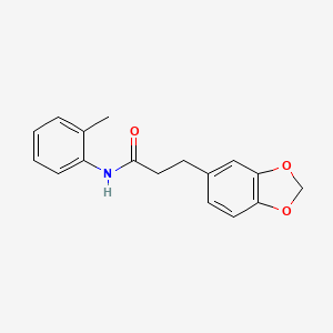 molecular formula C17H17NO3 B4796211 3-(1,3-benzodioxol-5-yl)-N-(2-methylphenyl)propanamide 