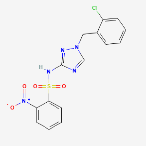 molecular formula C15H12ClN5O4S B4796253 N-[1-(2-chlorobenzyl)-1H-1,2,4-triazol-3-yl]-2-nitrobenzenesulfonamide 