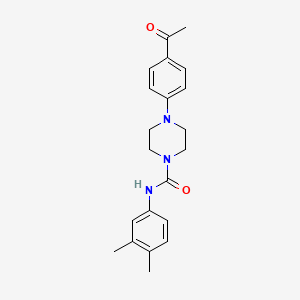 molecular formula C21H25N3O2 B4796295 4-(4-acetylphenyl)-N-(3,4-dimethylphenyl)-1-piperazinecarboxamide 