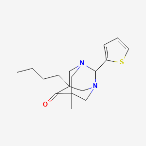 molecular formula C17H24N2OS B4796327 5-butyl-7-methyl-2-(2-thienyl)-1,3-diazatricyclo[3.3.1.1~3,7~]decan-6-one 