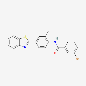 molecular formula C21H15BrN2OS B4796348 N-[4-(1,3-benzothiazol-2-yl)-2-methylphenyl]-3-bromobenzamide 