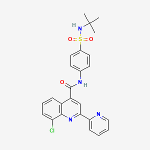 molecular formula C25H23ClN4O3S B4796375 N-{4-[(tert-butylamino)sulfonyl]phenyl}-8-chloro-2-(2-pyridinyl)-4-quinolinecarboxamide 