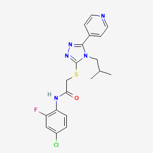 molecular formula C19H19ClFN5OS B4796377 N-(4-chloro-2-fluorophenyl)-2-{[4-isobutyl-5-(4-pyridinyl)-4H-1,2,4-triazol-3-yl]thio}acetamide 