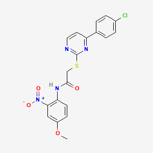 molecular formula C19H15ClN4O4S B4796380 2-{[4-(4-chlorophenyl)-2-pyrimidinyl]thio}-N-(4-methoxy-2-nitrophenyl)acetamide 