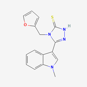 molecular formula C16H14N4OS B4796396 4-(2-furylmethyl)-5-(1-methyl-1H-indol-3-yl)-4H-1,2,4-triazole-3-thiol 